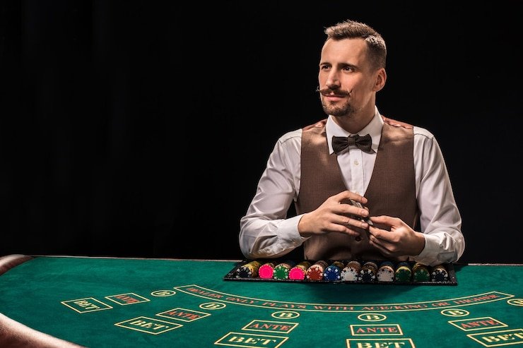 Dragon Tiger live dealer showing two cards